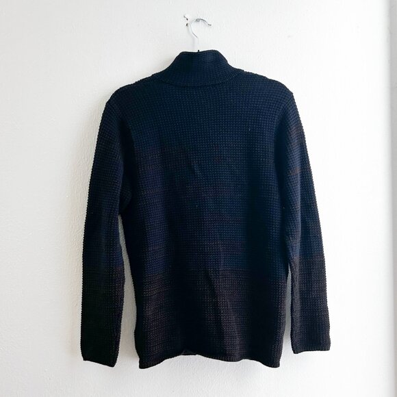 Scotch and Soda Amsterdam Couture Structured Waffle Knit Blazer in Navy/Brown - Picture 4 of 9